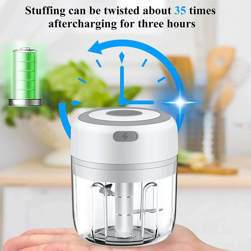 100/250ML Powerful Mini Electric Garlic/Vegetable Chopper Blender - Image 6