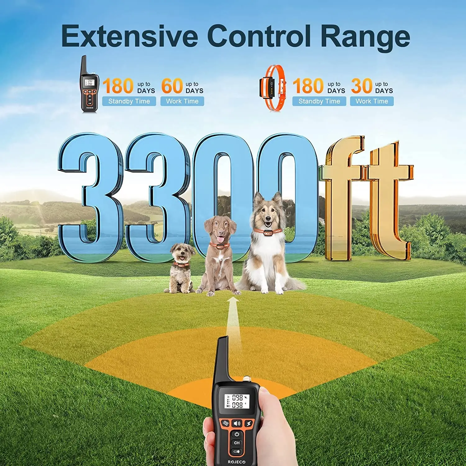 1000m Remote Control Electric Dog Training Collar with Rechargeable Battery  - Image 4