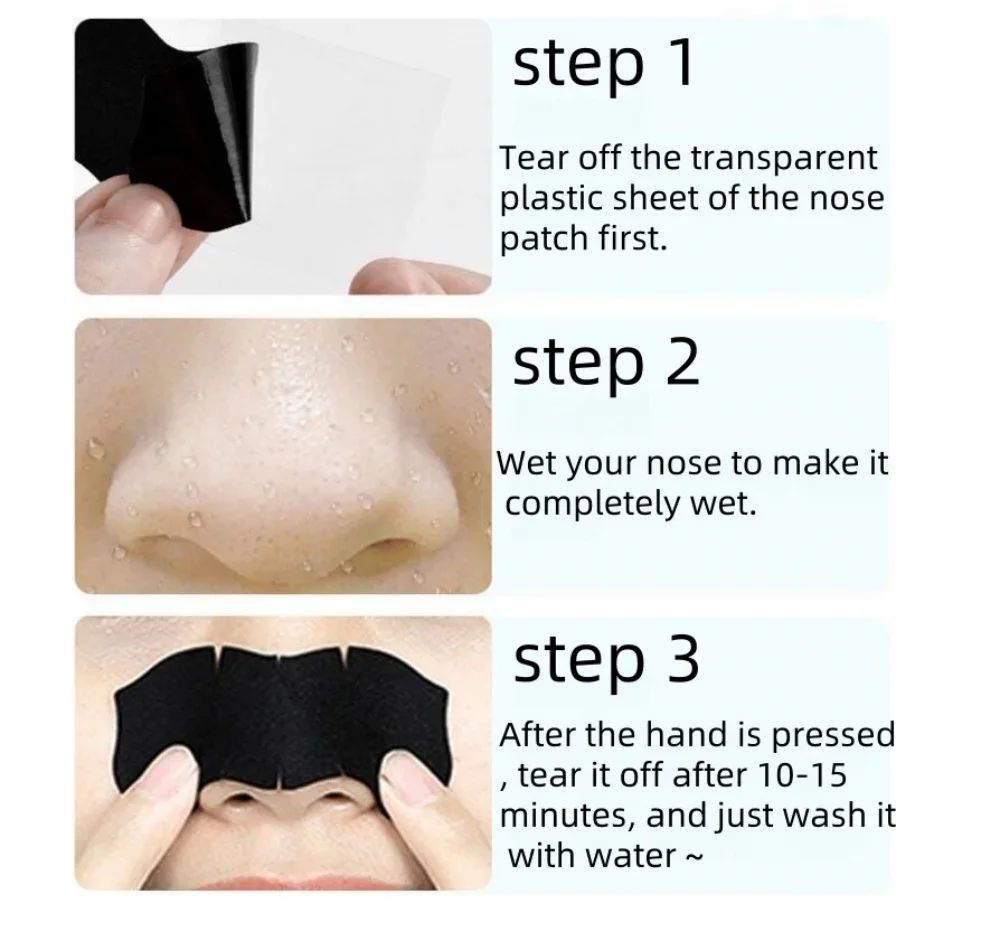 10pcs Bamboo Charcoal Nose Strips – Blackhead & Comedone Removal Mask - Image 3