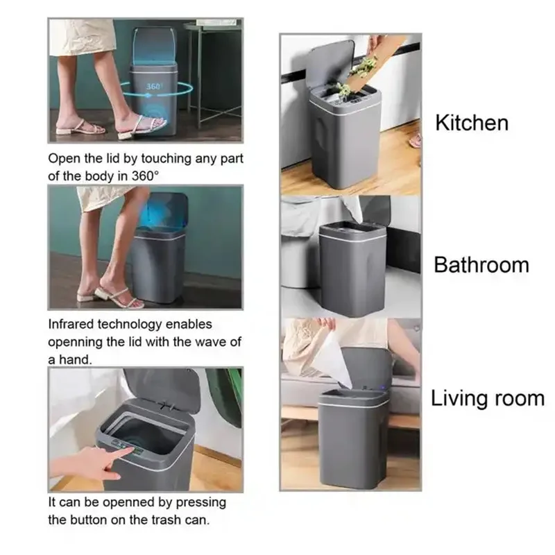 16L Electric Touchless Smart Bin - Image 5
