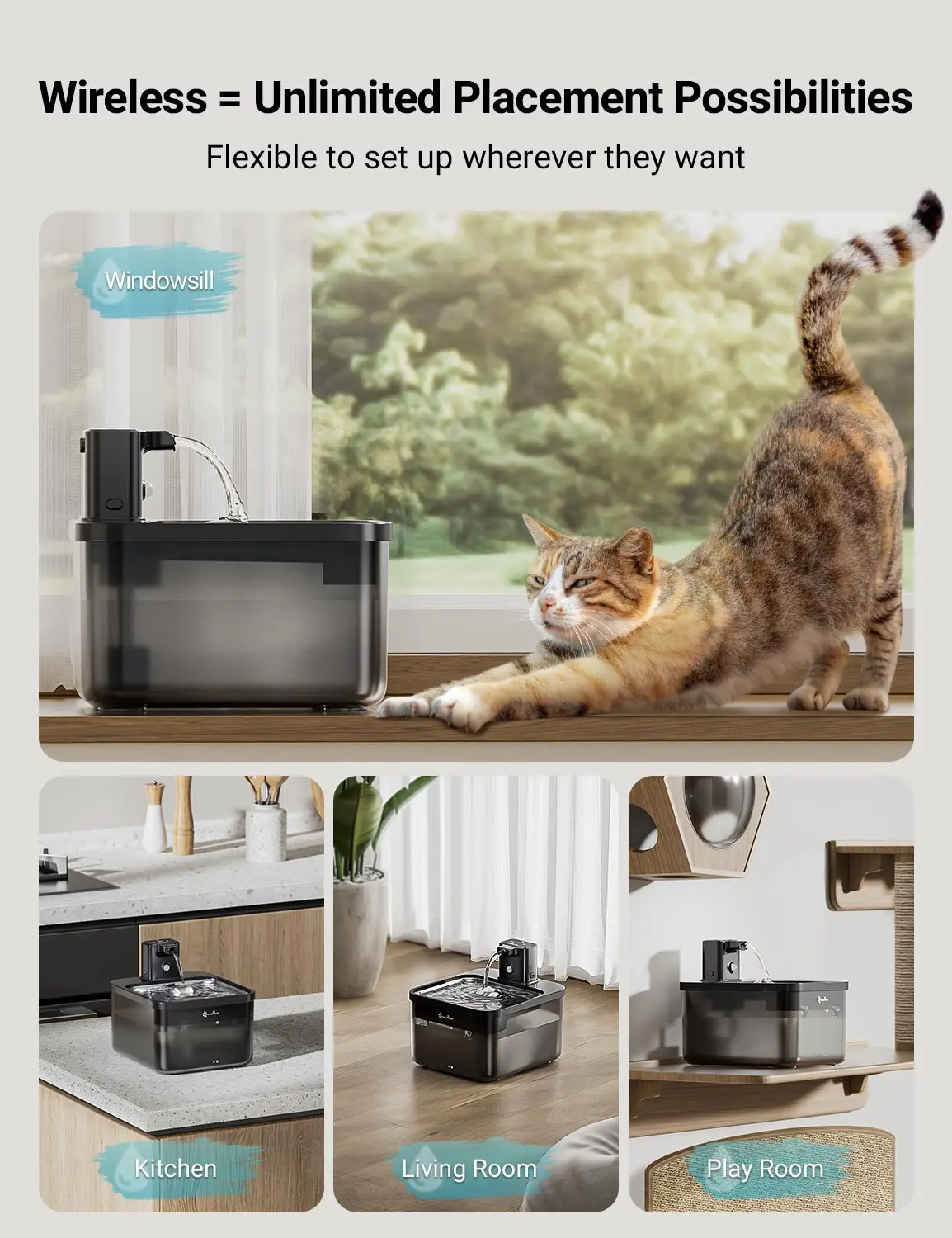 2.5L Automatic Stainless Steel Cat Water Fountain - Image 5