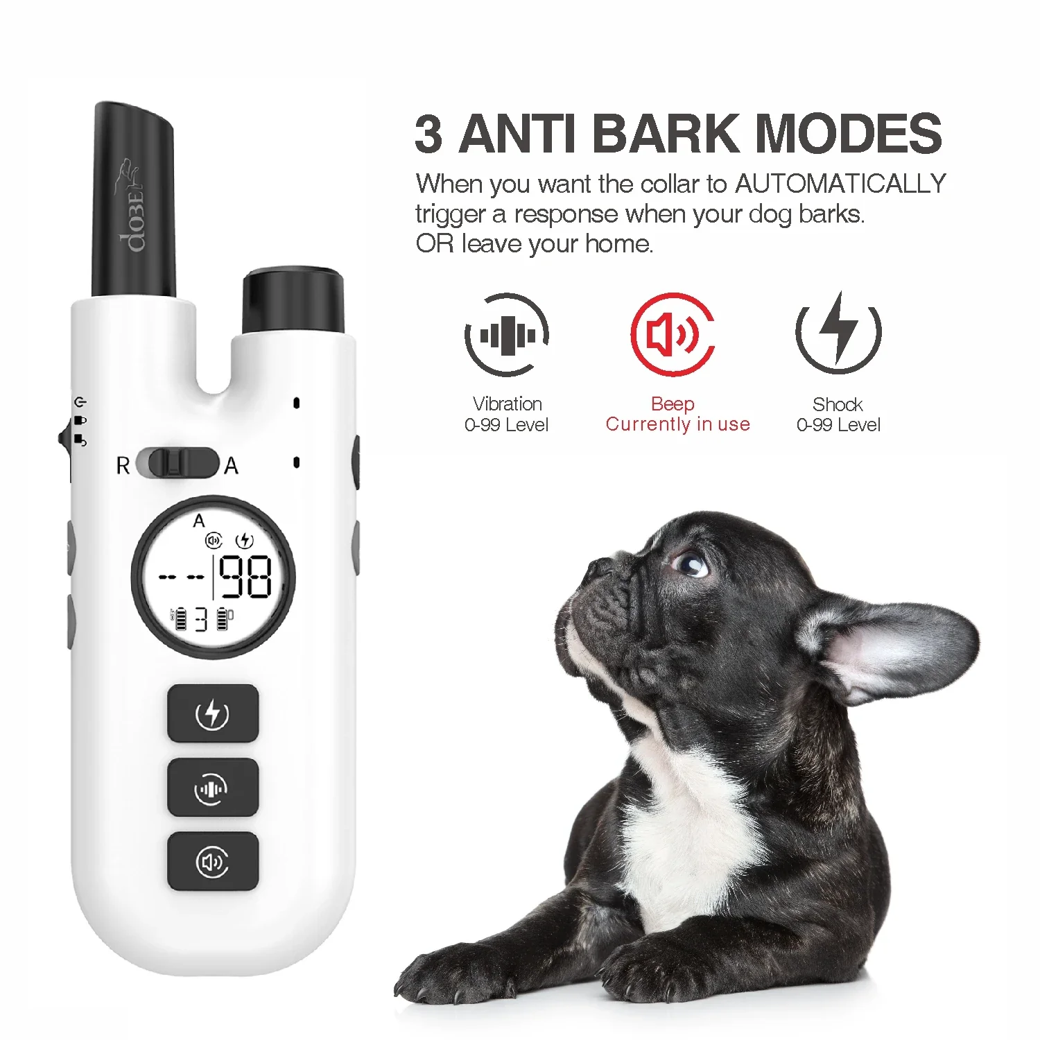 2-in-1 Dog Training and Automatic Bark Control Collar with Remote (3 Collar Pack) - Image 4