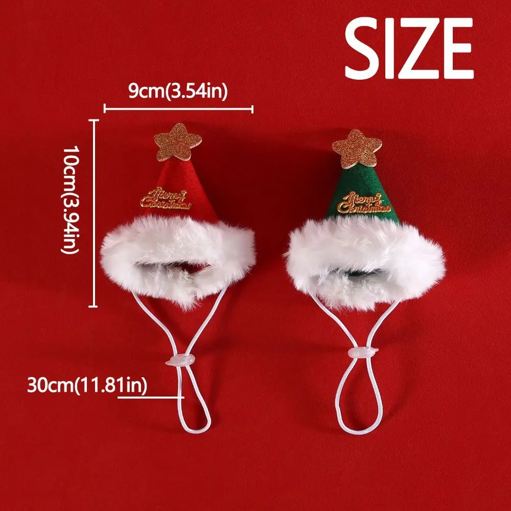 2-Piece Pet Christmas Dress-Up Set – Kitten & Puppy Bandana with Hat - Image 5