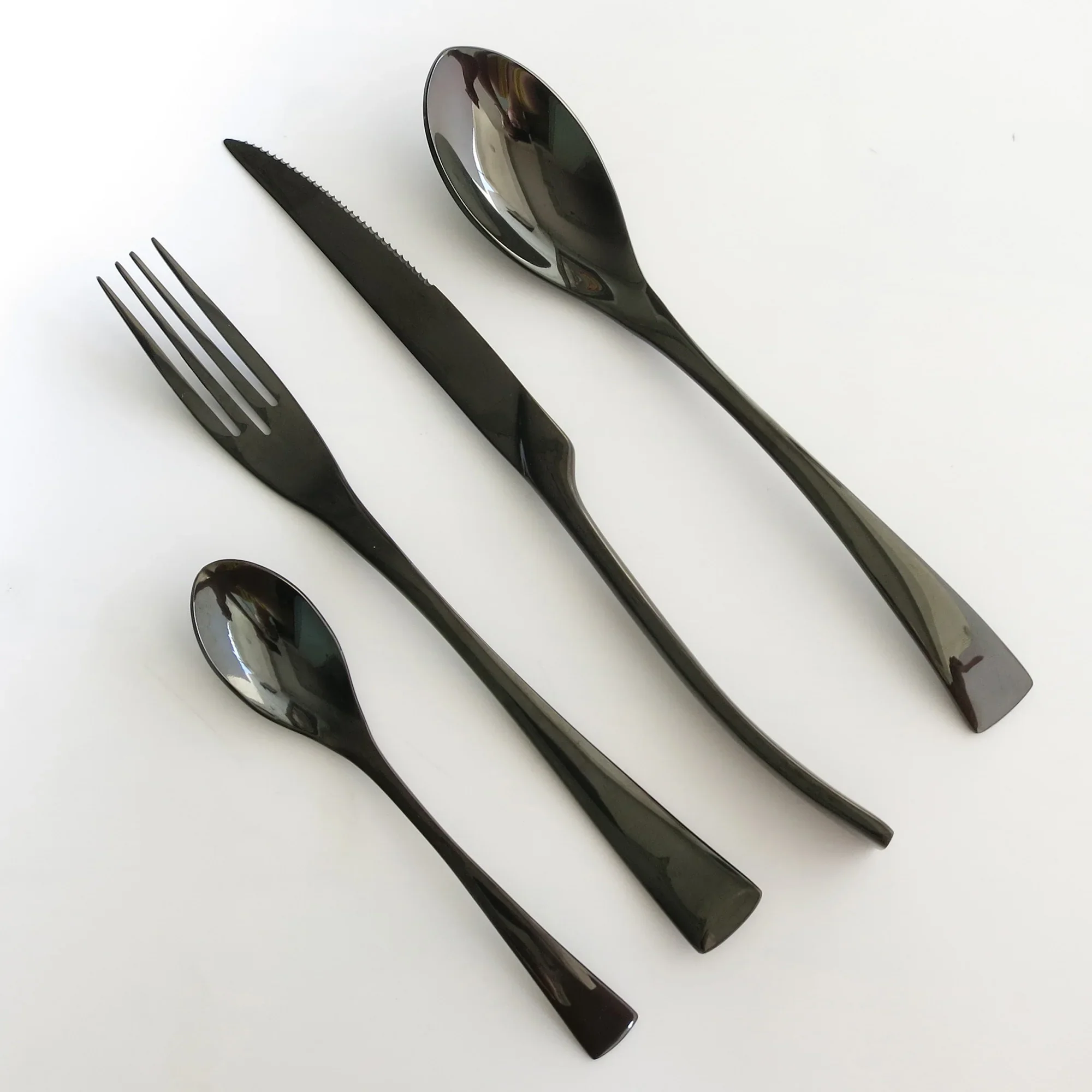 24Pcs 18/10 Stainless Steel Dinnerware Set - Image 2