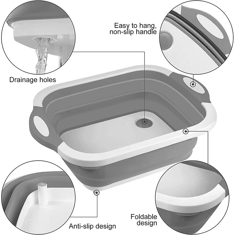 3 in 1 Collapsible Cutting Board/Dish Washing Bowl - Image 4