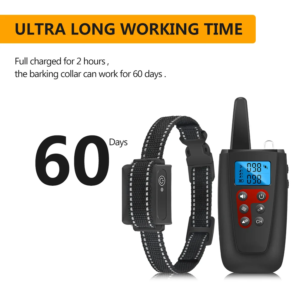 3-Mode Anti-Bark Dog Training Collar with Long-Distance Remote (No Shock Mode) - Image 5