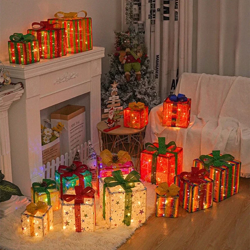 3-Piece LED Christmas Gift Box Lights - Image 2