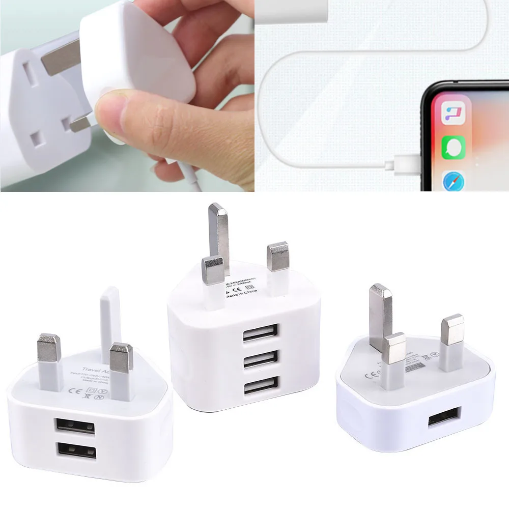 USB Adapter with 3 Pin UK Plug
