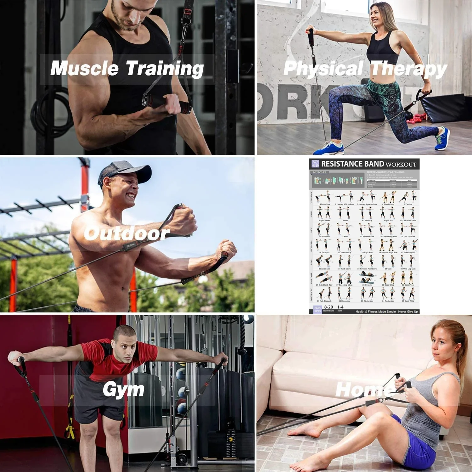 300lb Fitness Booty Resistance Elastic Band Workout Set - Image 5