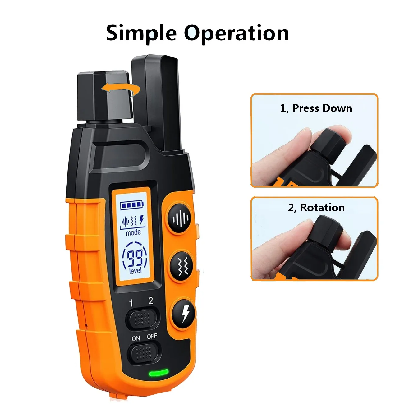 3300ft Rechargeable and Waterproof Dog Training Collar with Remote - Image 4