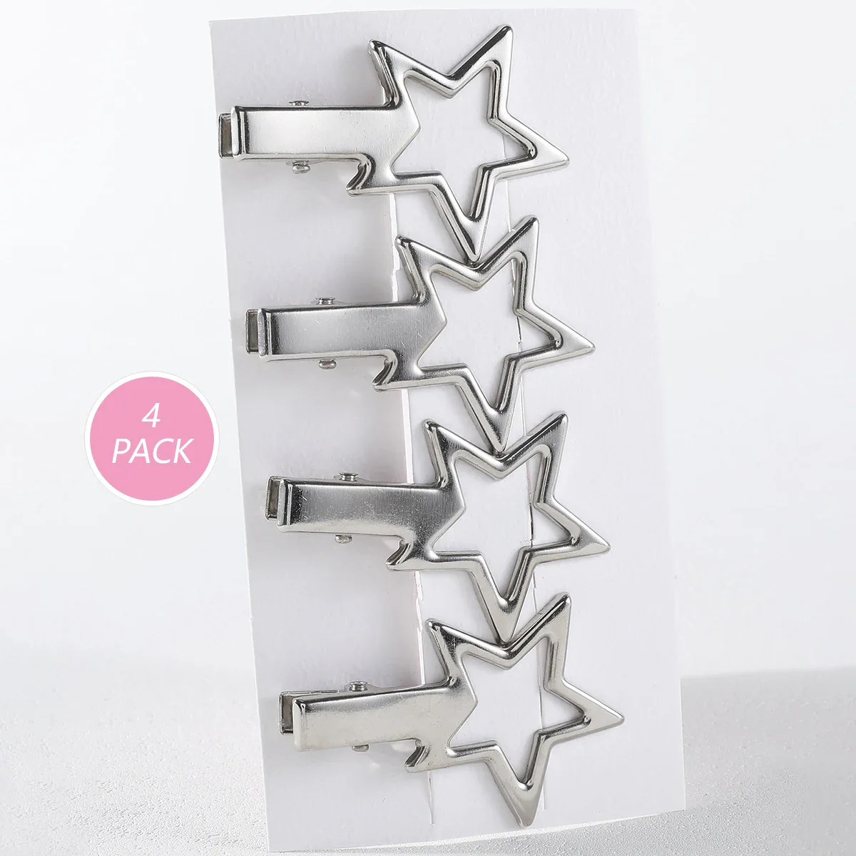 4/24PCs Set of Silver Y2K Hair Clips - Image 12