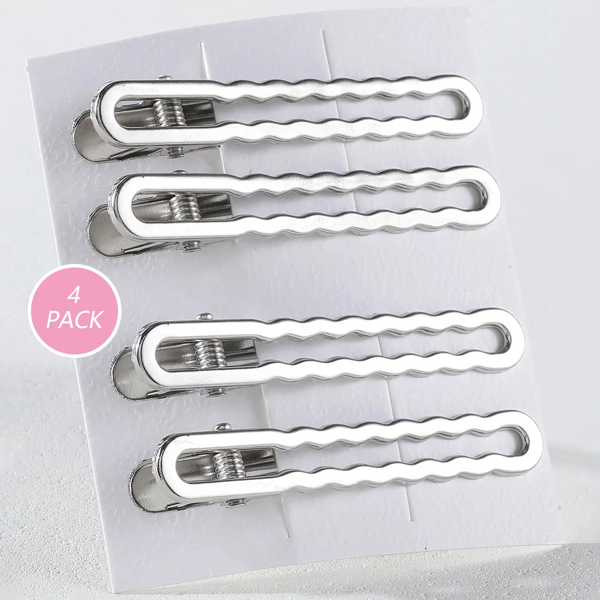 4/24PCs Set of Silver Y2K Hair Clips - Image 13