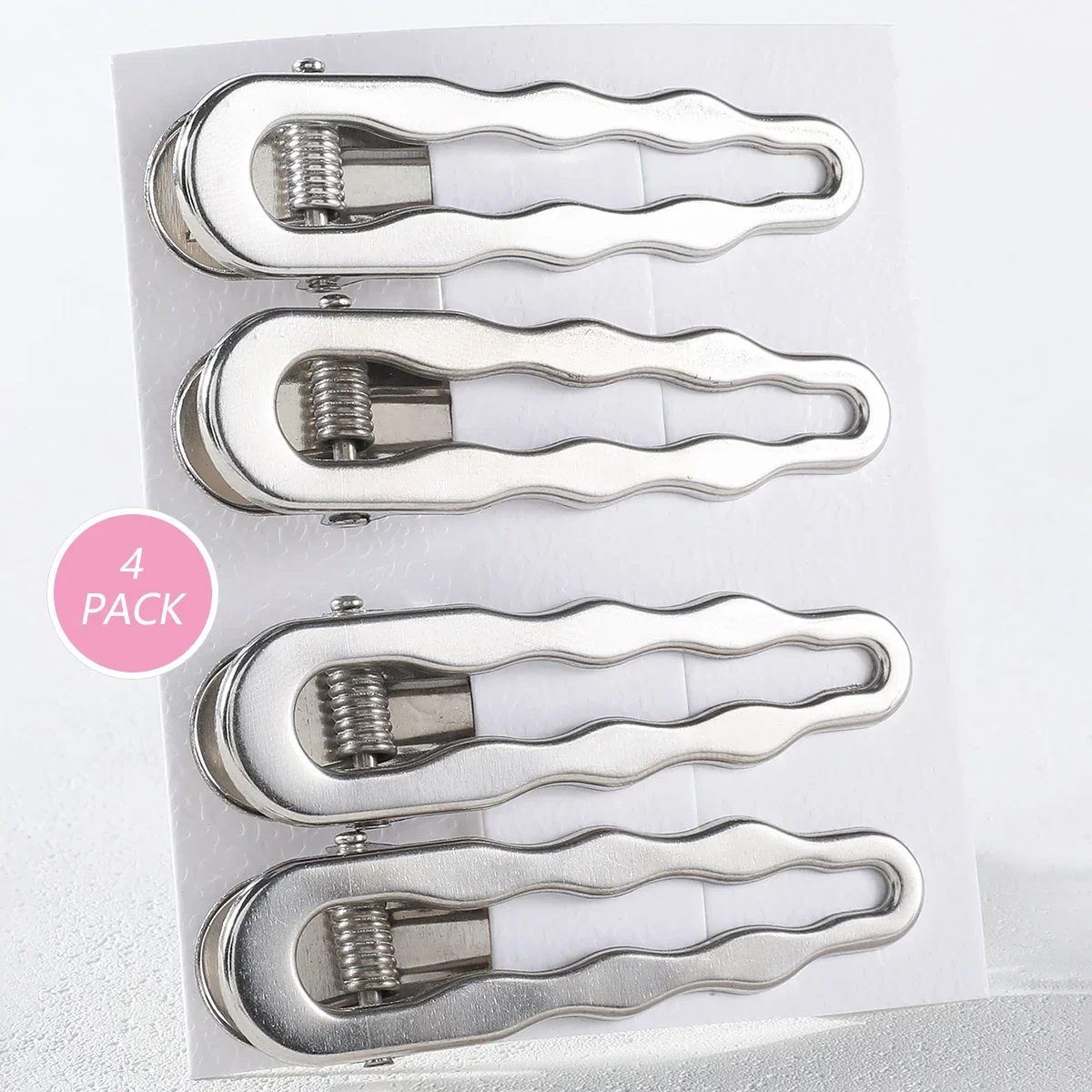 4/24PCs Set of Silver Y2K Hair Clips - Image 9