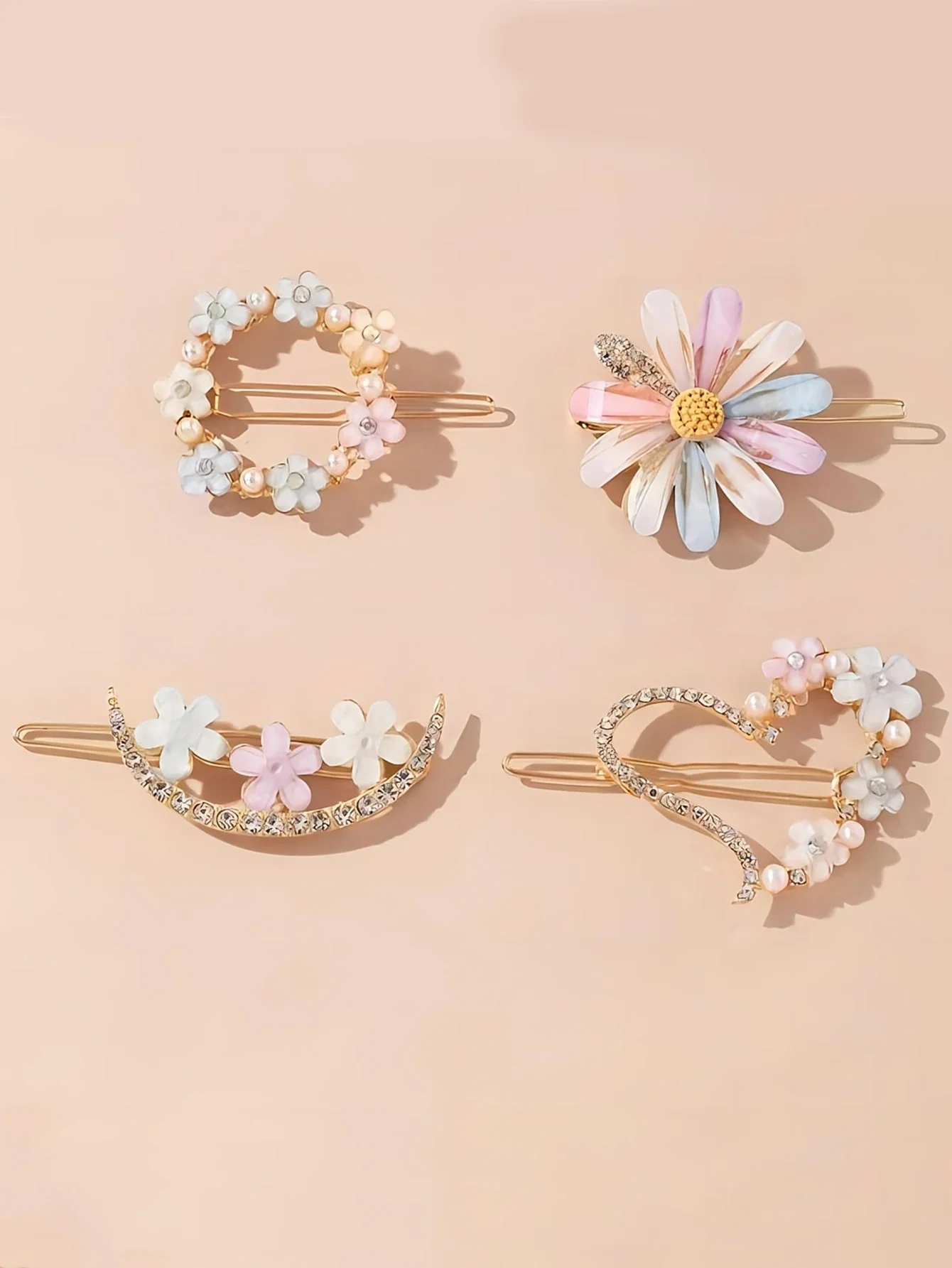 4 Pack Floral Design Hair Pins - Image 4
