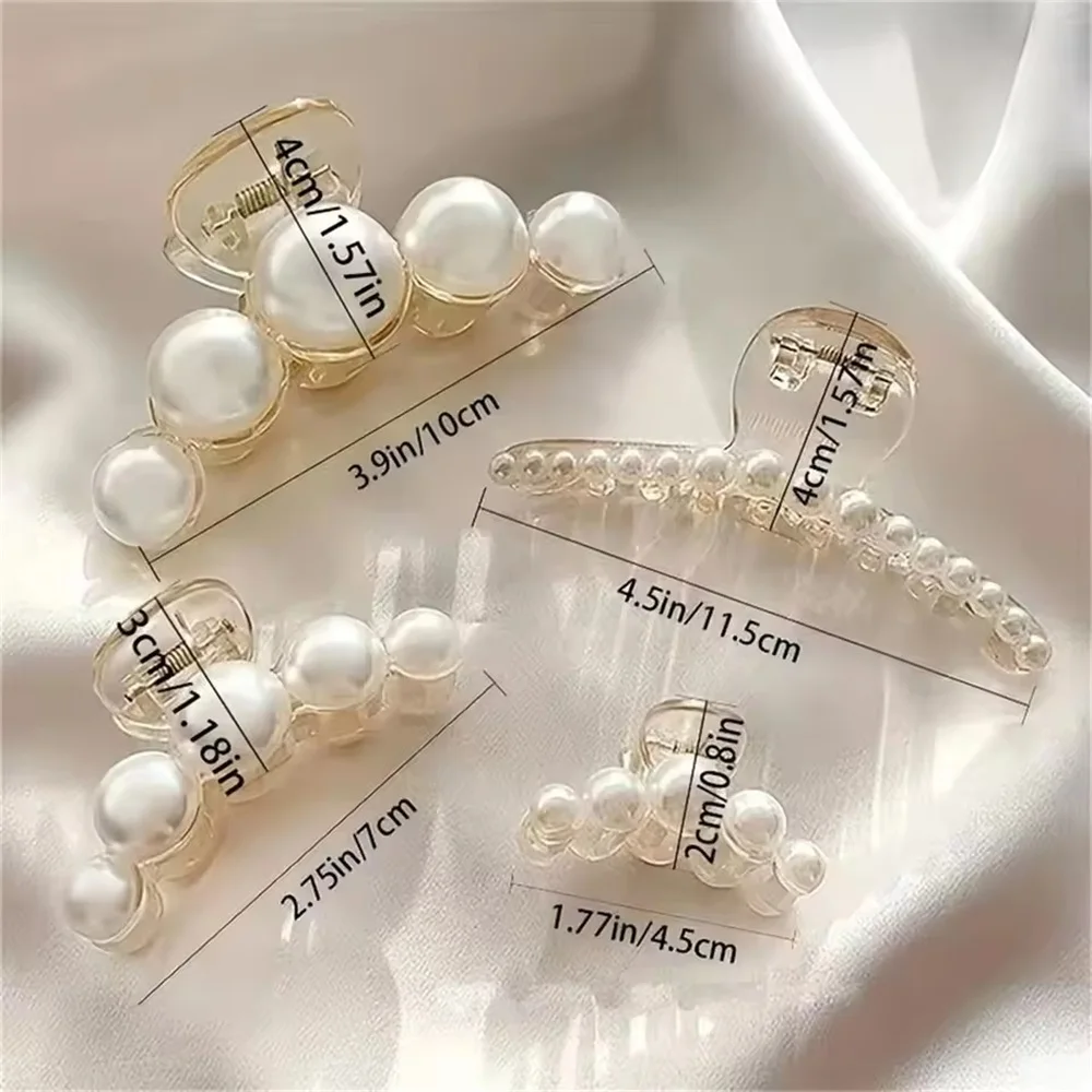 4 Pack Pearl Hair Grab Clips - Image 6