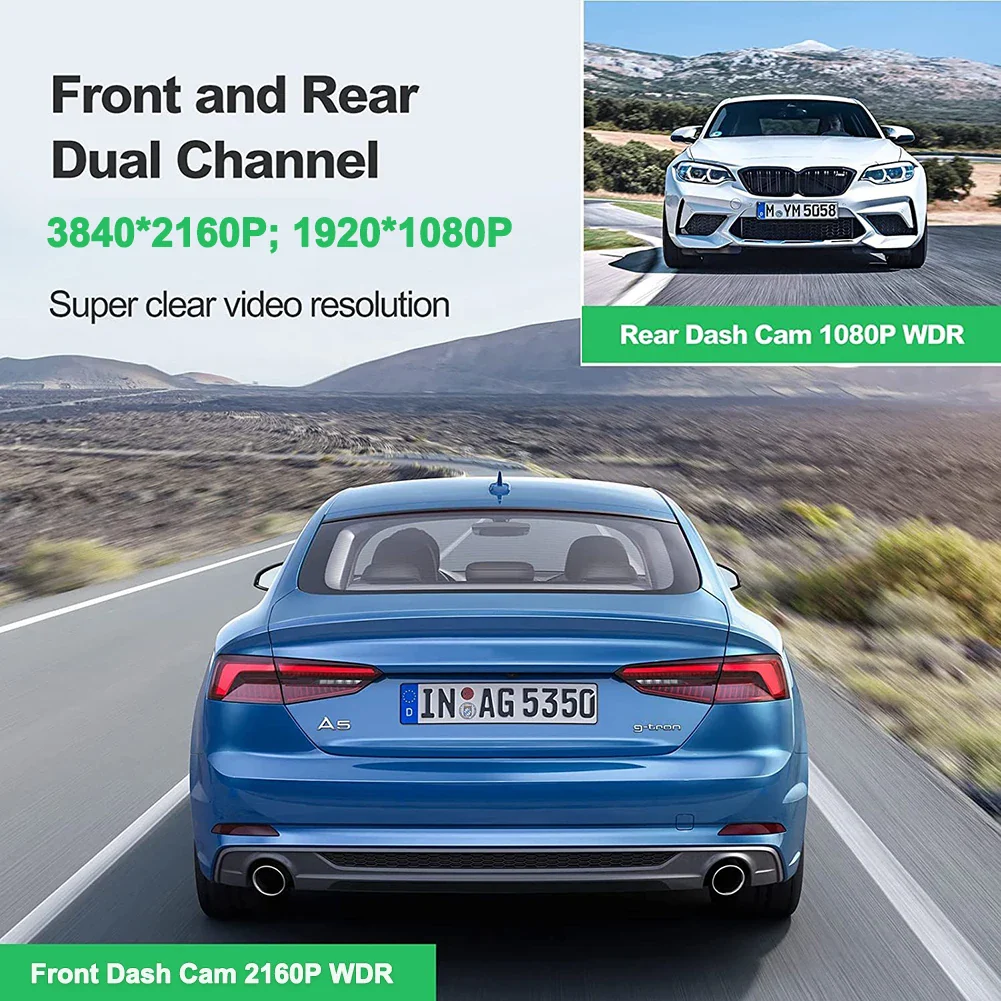 4K Ultra HD Dash Cam Car DVR Dual Camera 4K + 1080P Video Recording - Image 3
