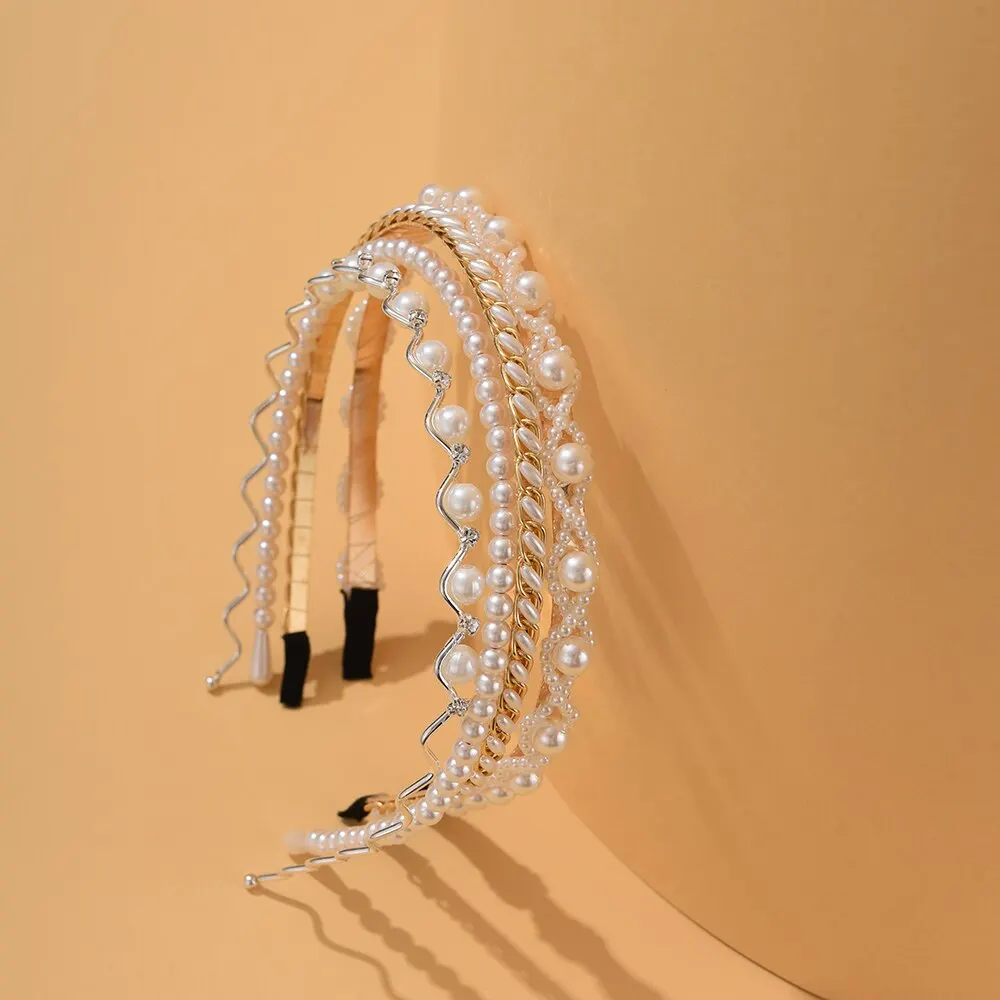 4PCs Set Pearl Hair Band - Image 6