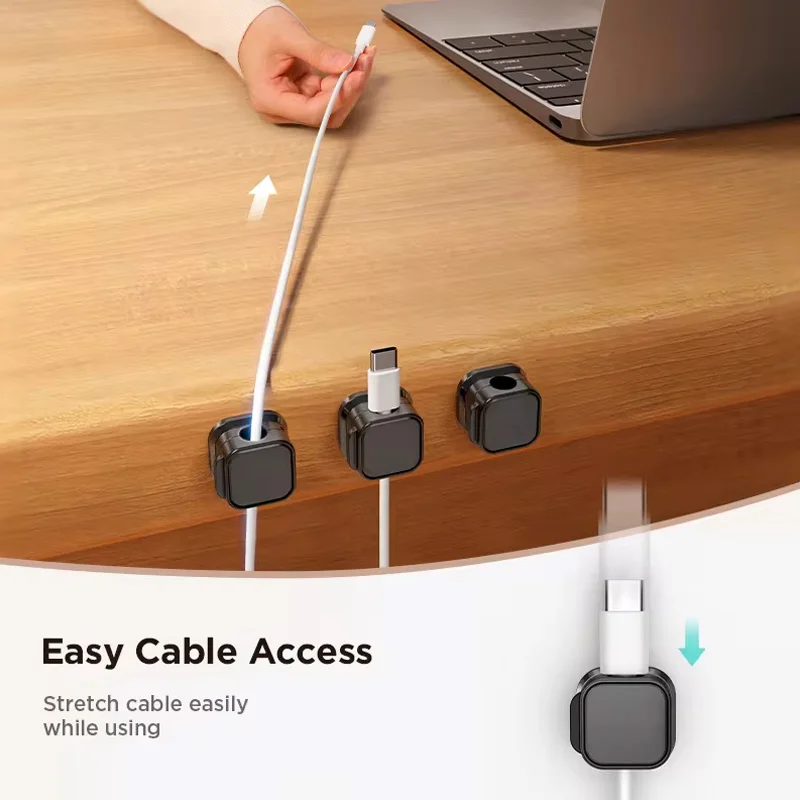 6Pcs Magnetic Cable Clips Set – Adjustable Cord Organiser & Under-Desk Cable Management Holder - Image 4