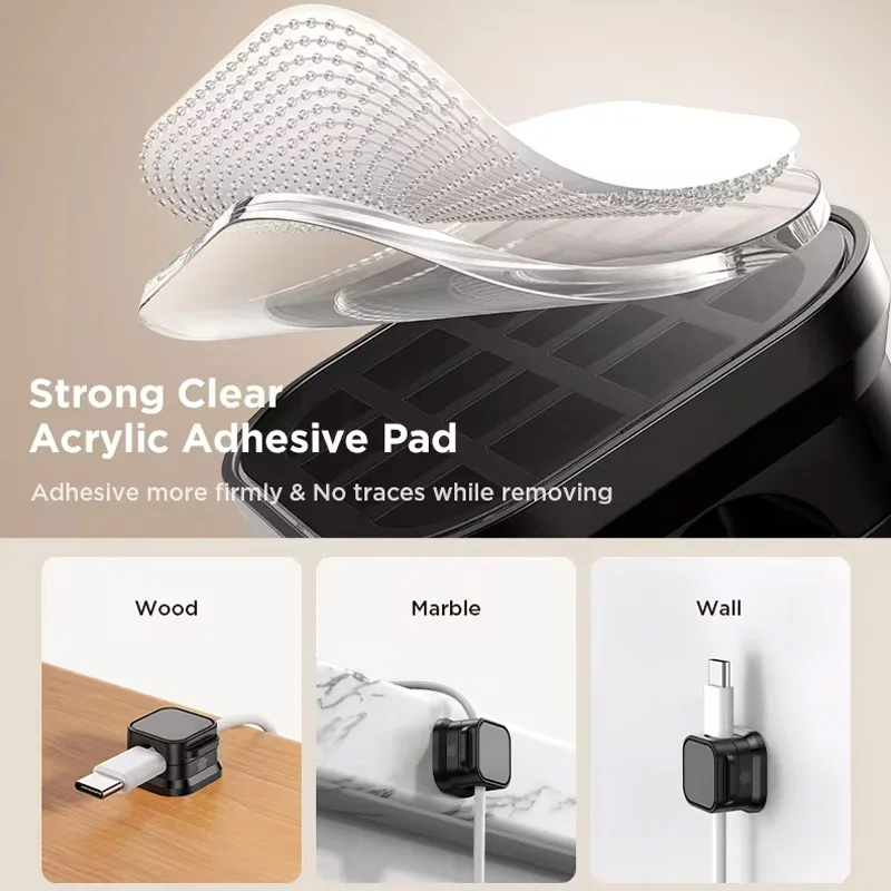 6Pcs Magnetic Cable Clips Set – Adjustable Cord Organiser & Under-Desk Cable Management Holder - Image 5