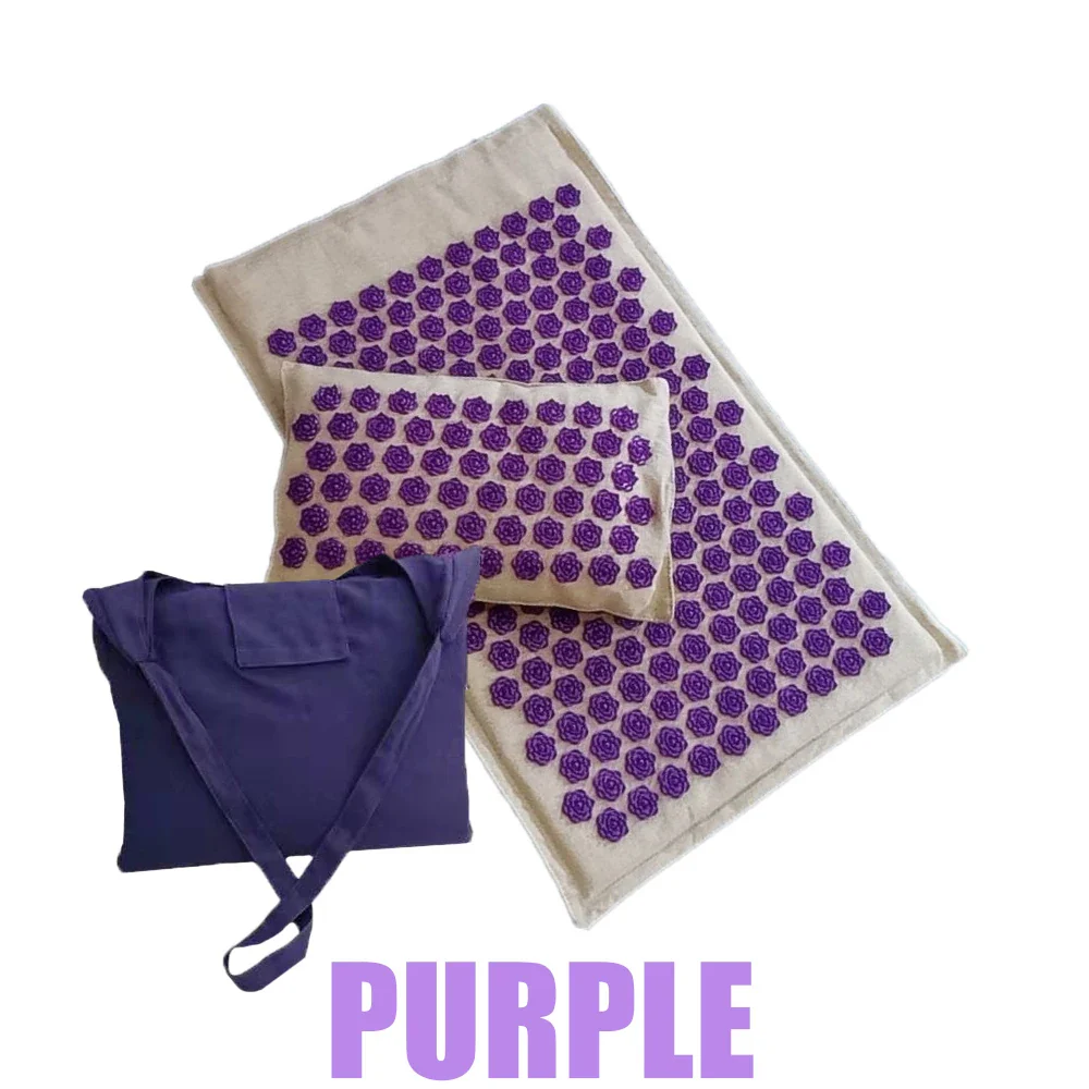 74x44cm Nature Linen Massage Yoga Mat - Image 26