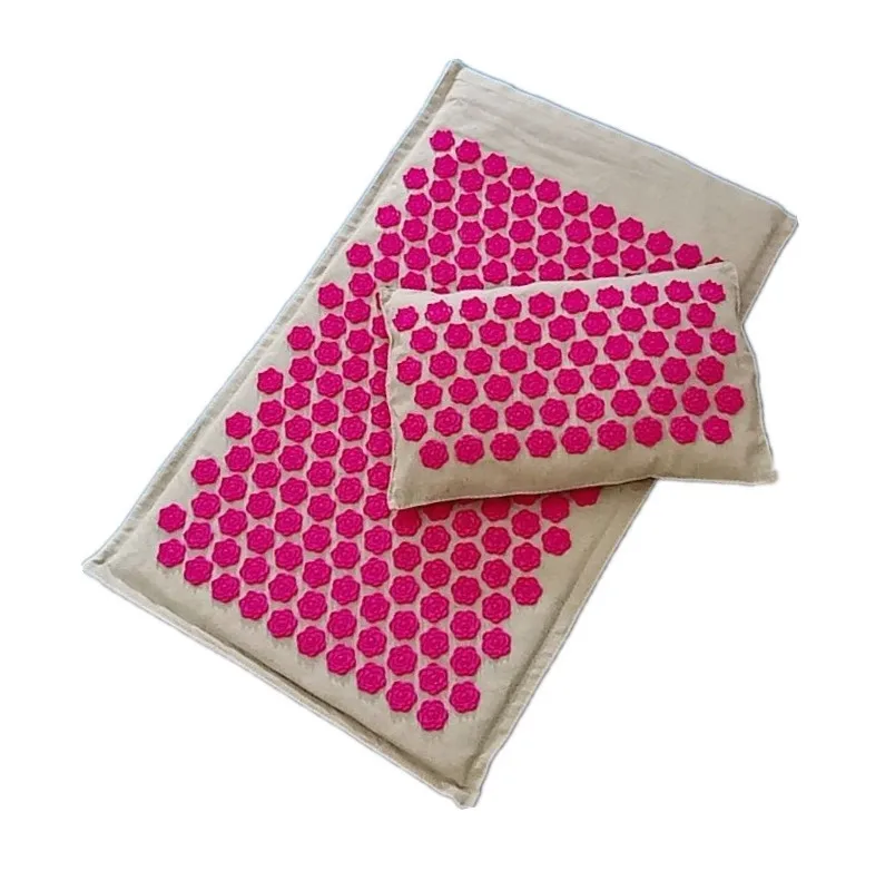 74x44cm Nature Linen Massage Yoga Mat - Image 28