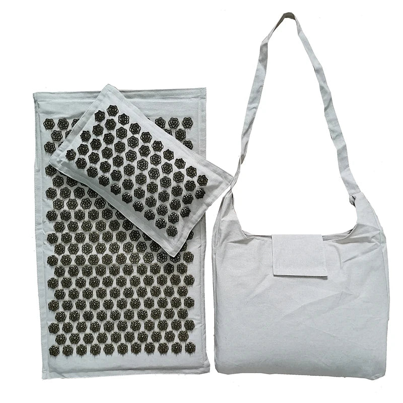 74x44cm Nature Linen Massage Yoga Mat - Image 29