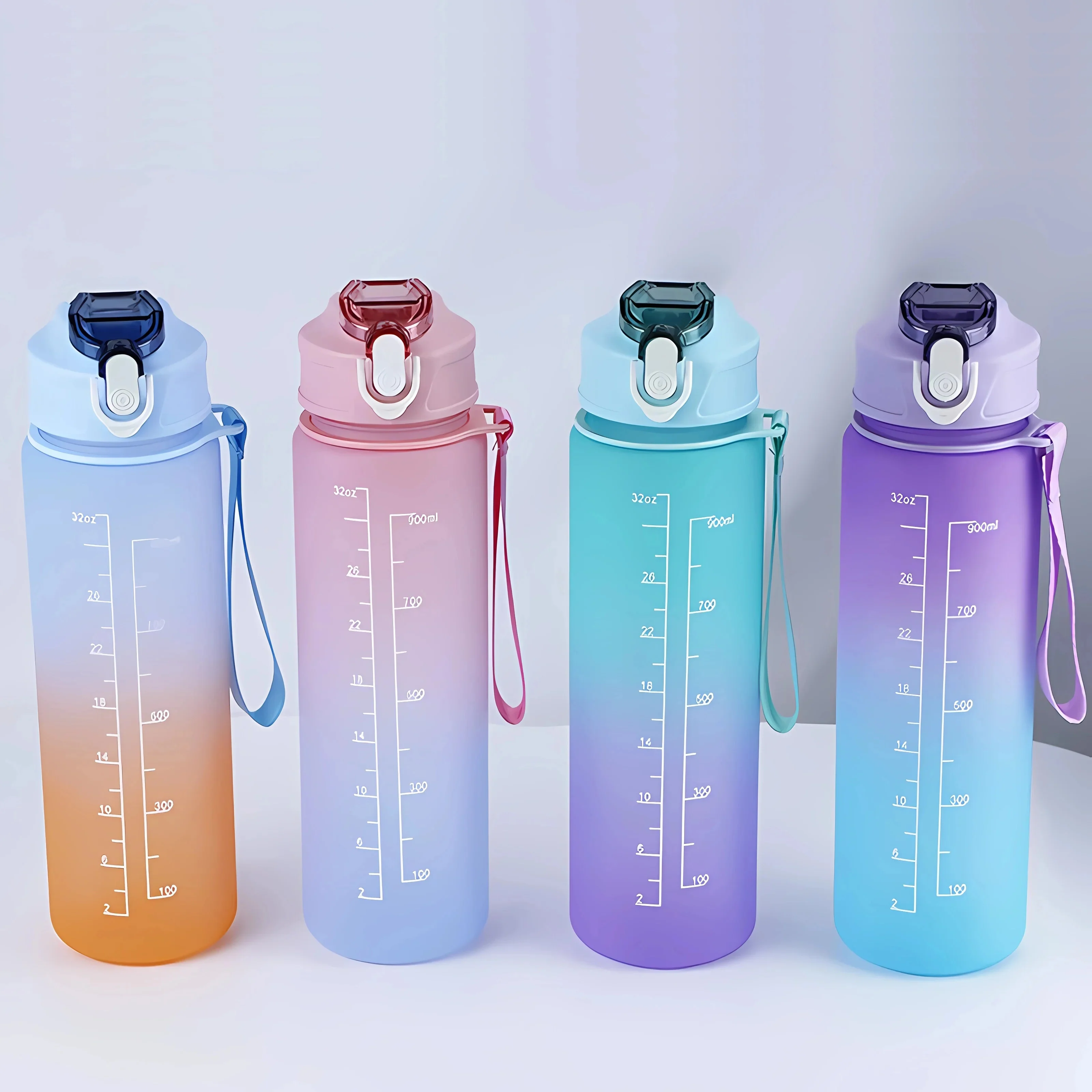 900ml Sports Water Bottle with Time Marker - Image 22