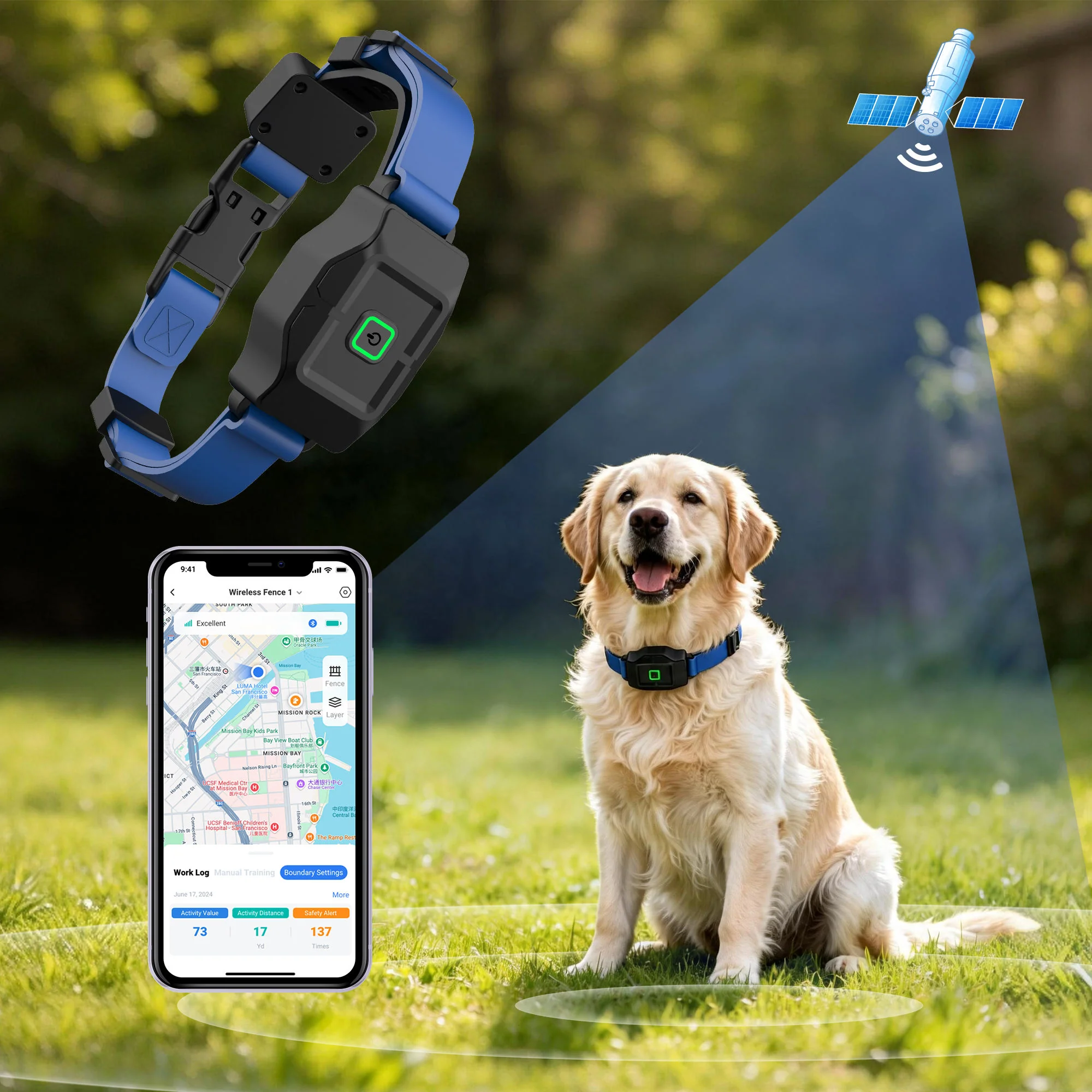 ASTKO F860 GPS Outdoor Wireless Dog Fence (App‑Based Smart Boundary System with Health Monitoring)