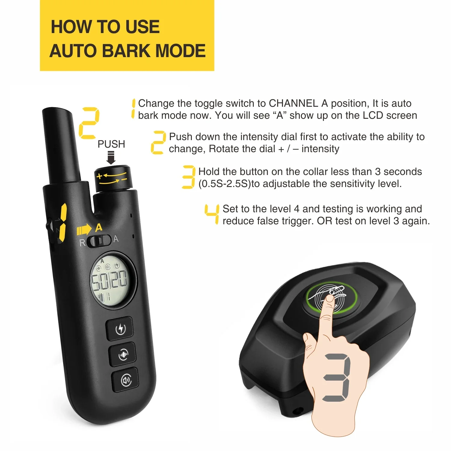 Auto and Manual Dog Bark and Training Shock Collar - Image 4