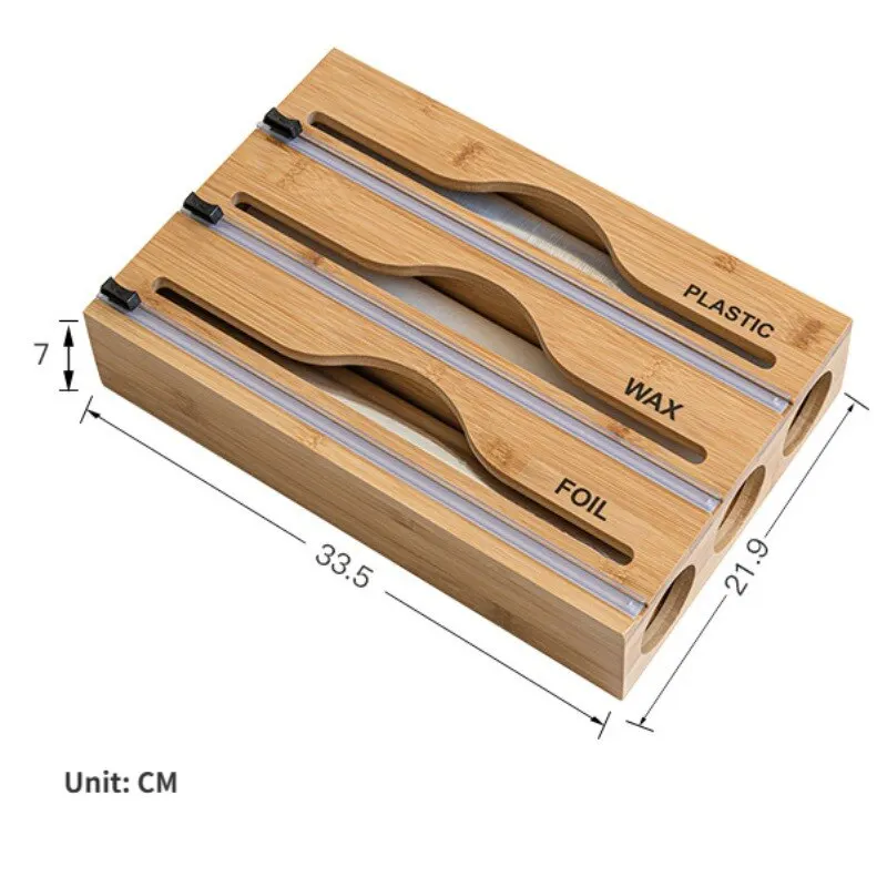 Bamboo 3-in-1 Plastic Wrap Dispenser - Image 5