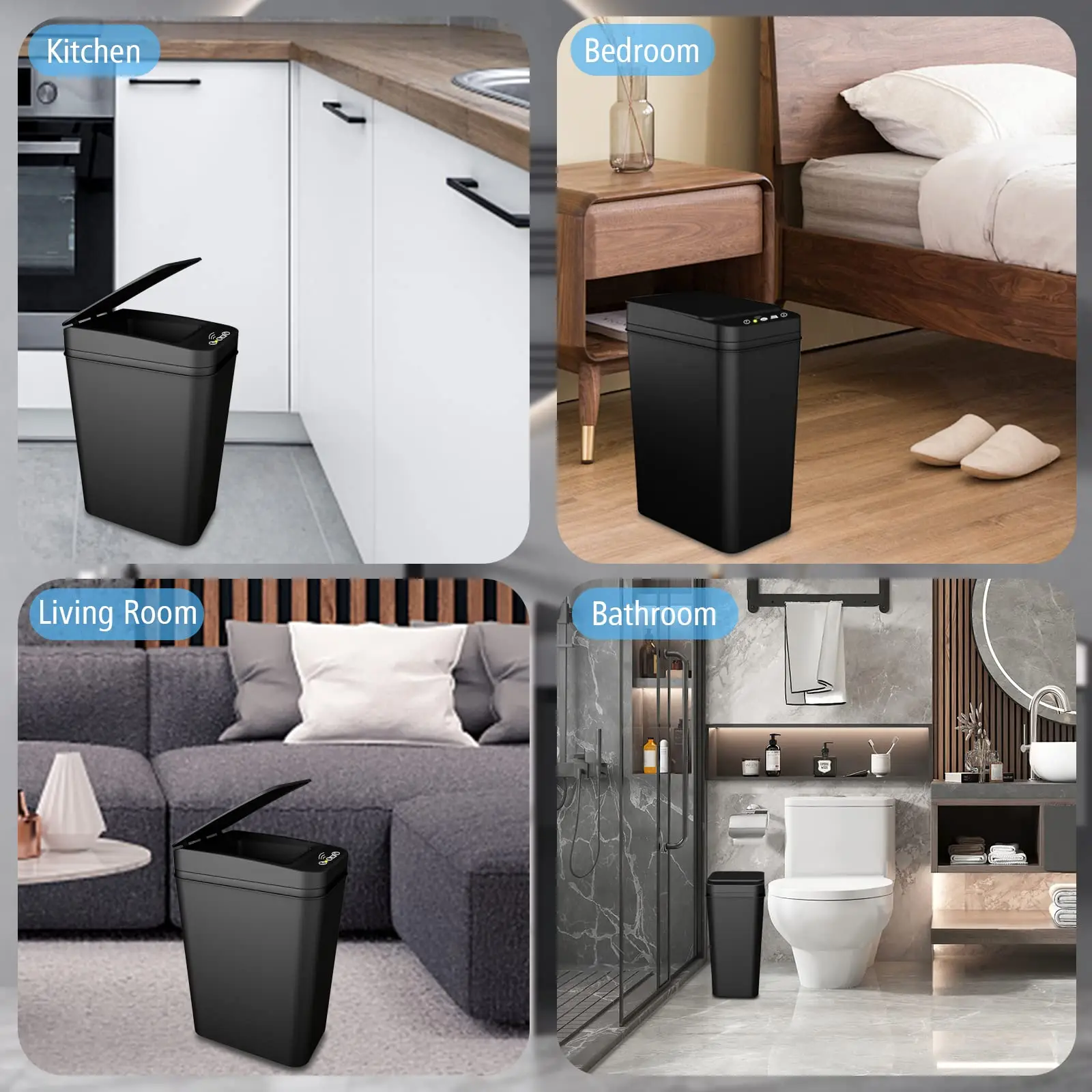 Bathroom Rubbish Bin with Lid - Image 6