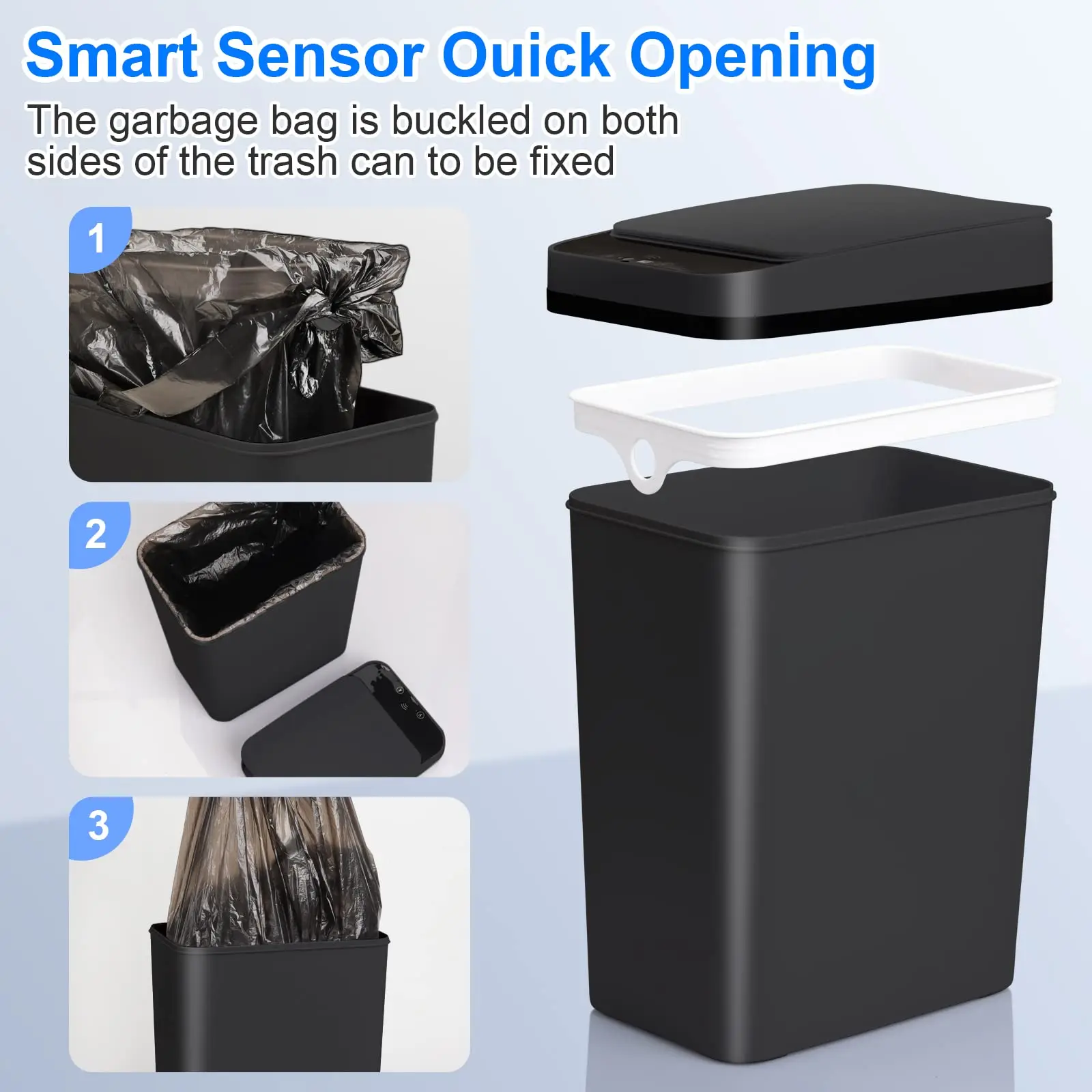 Bathroom Touchless Trash Bin - Image 4