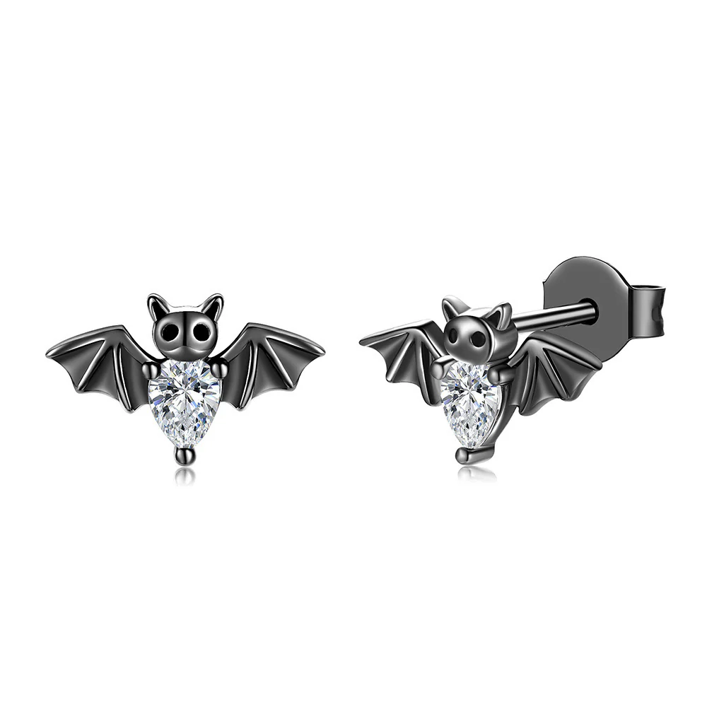 Black Vampire Gothic Bat Stud Earrings European And American Halloween Accessories - Image 8