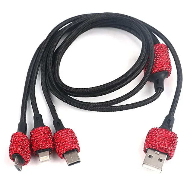Bling USB Car Charger/All-in-One USB Cable 5V 2.1A - Image 8