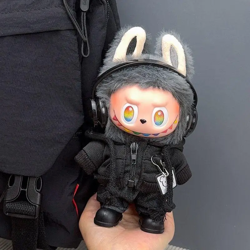Casual Hoodie Outfit for 17cm Labubu Doll – Fashion Sweatshirt Jacket - Image 4