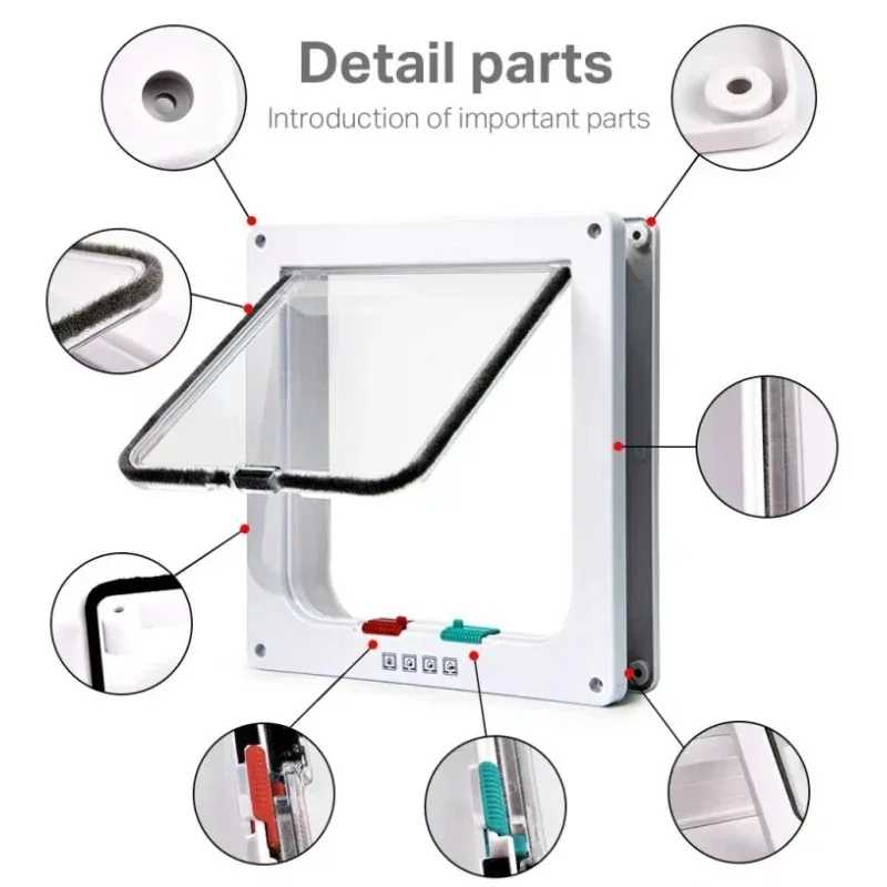 Cat Flap Door with 4-Way Security Lock - Image 2