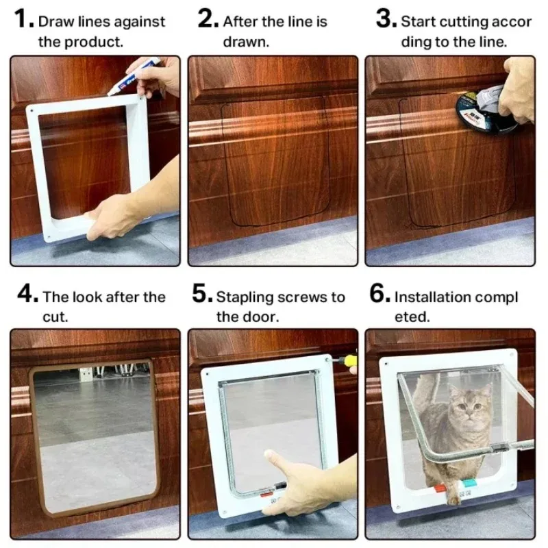 Cat Flap Door with 4-Way Security Lock - Image 5