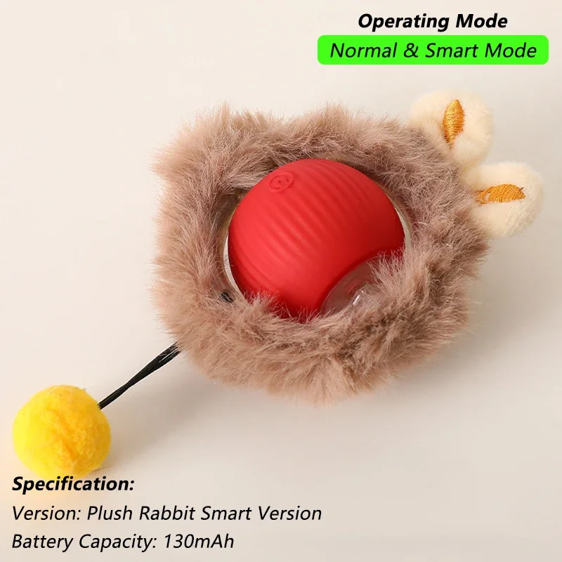 Cat Interactive Smart Ball Toy – Rechargeable Rolling Ball with Tail, Obstacle Avoidance & LED Modes - Image 14
