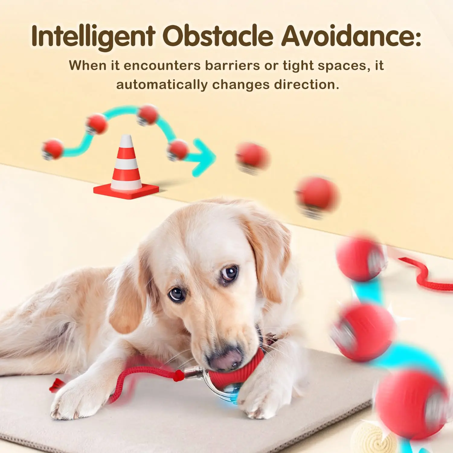 Cat Interactive Smart Ball Toy – Rechargeable Rolling Ball with Tail, Obstacle Avoidance & LED Modes - Image 5