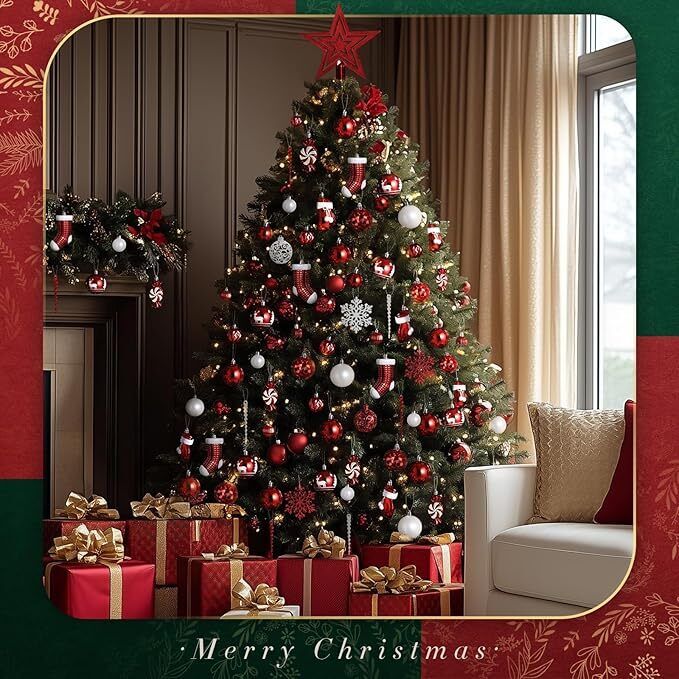 Christmas Baubles Tree Hanging Decoration Shatterproof Ball Ornaments - 128 Pcs - Image 5