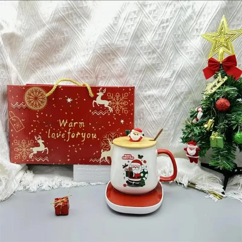 Christmas Ceramic Mug Gift Set – With Lid, Spoon & USB Heat Pad - Image 5