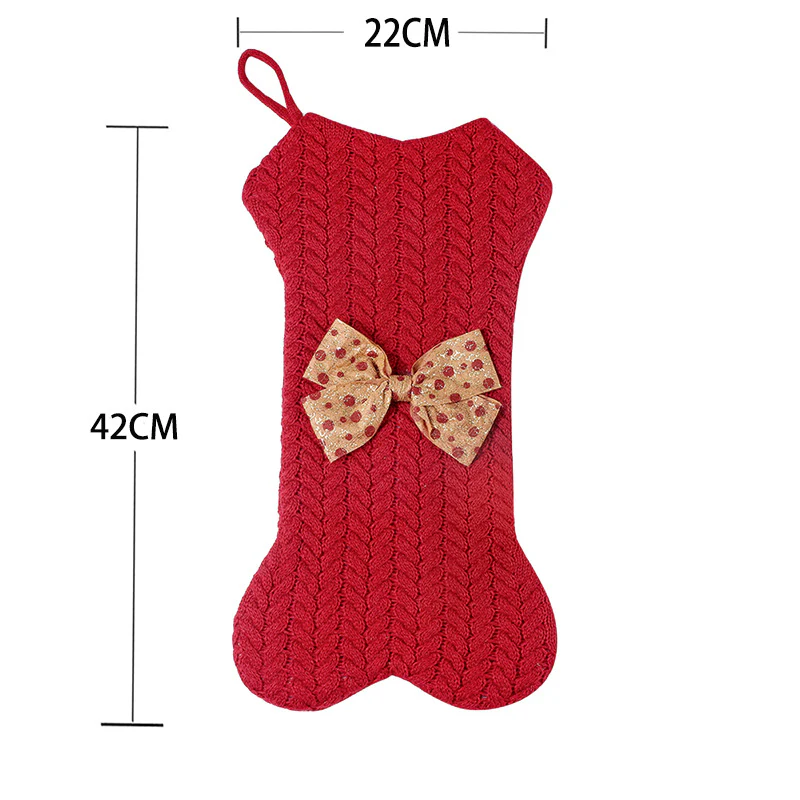 Christmas Decorations Knitting Wool Hanging Gift Bag - Image 2