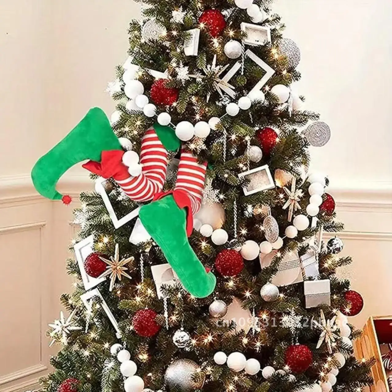 Christmas Elf Leg Tree Top Decoration - Image 2
