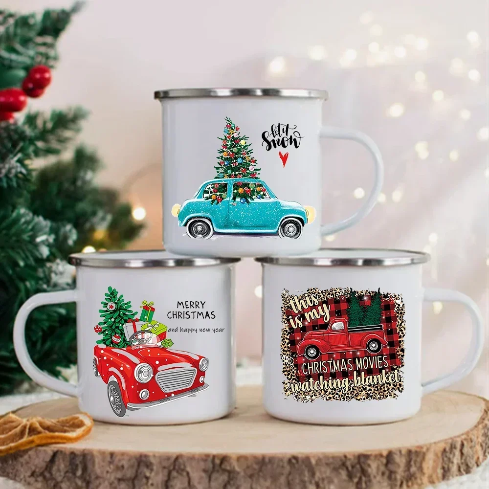 Christmas Enamel Mug with Festive Print - Image 2