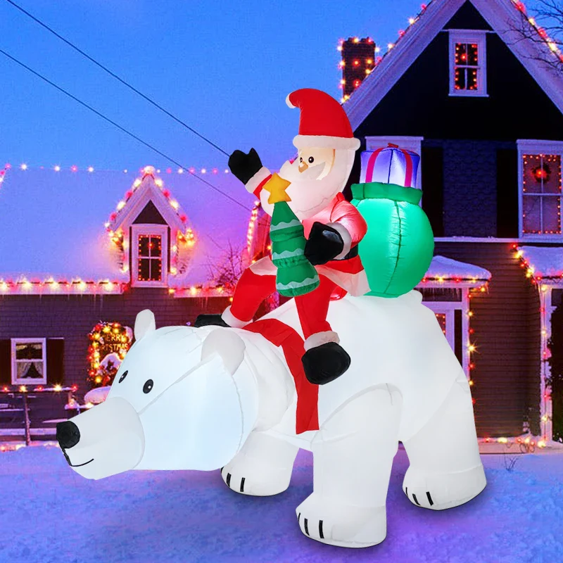 Christmas Inflatable Santa Decoration with LED Lights