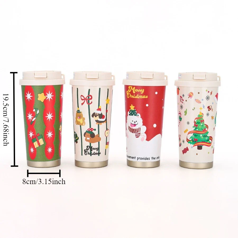 Christmas Insulated Drinking Cup – Portable Handheld Coffee & Water Bottle - Image 2