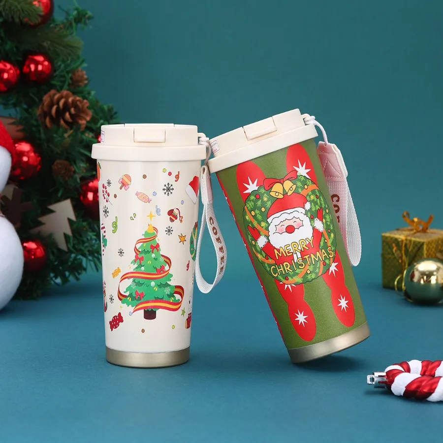 Christmas Insulated Drinking Cup – Portable Handheld Coffee & Water Bottle - Image 3