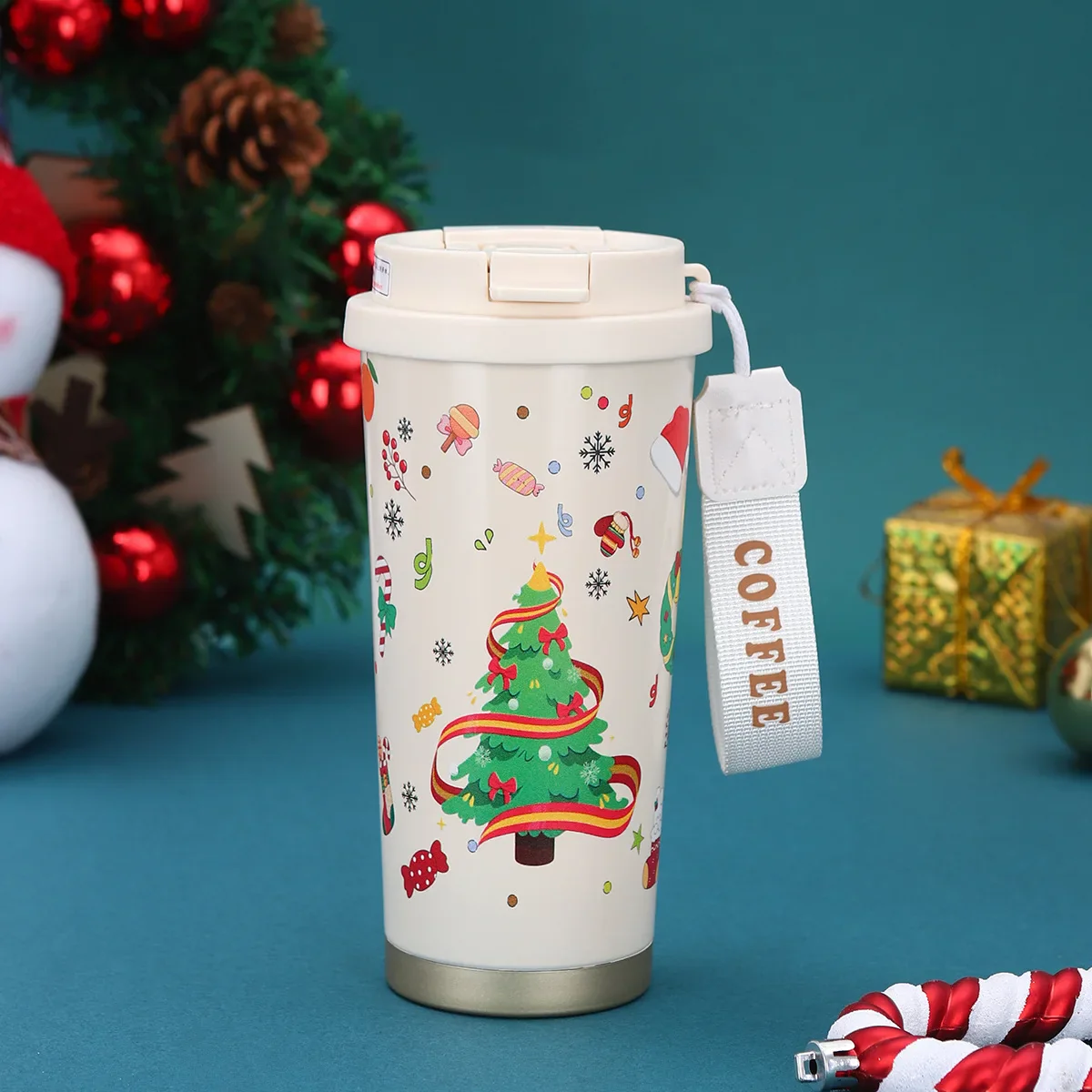 Christmas Insulated Drinking Cup – Portable Handheld Coffee & Water Bottle - Image 8