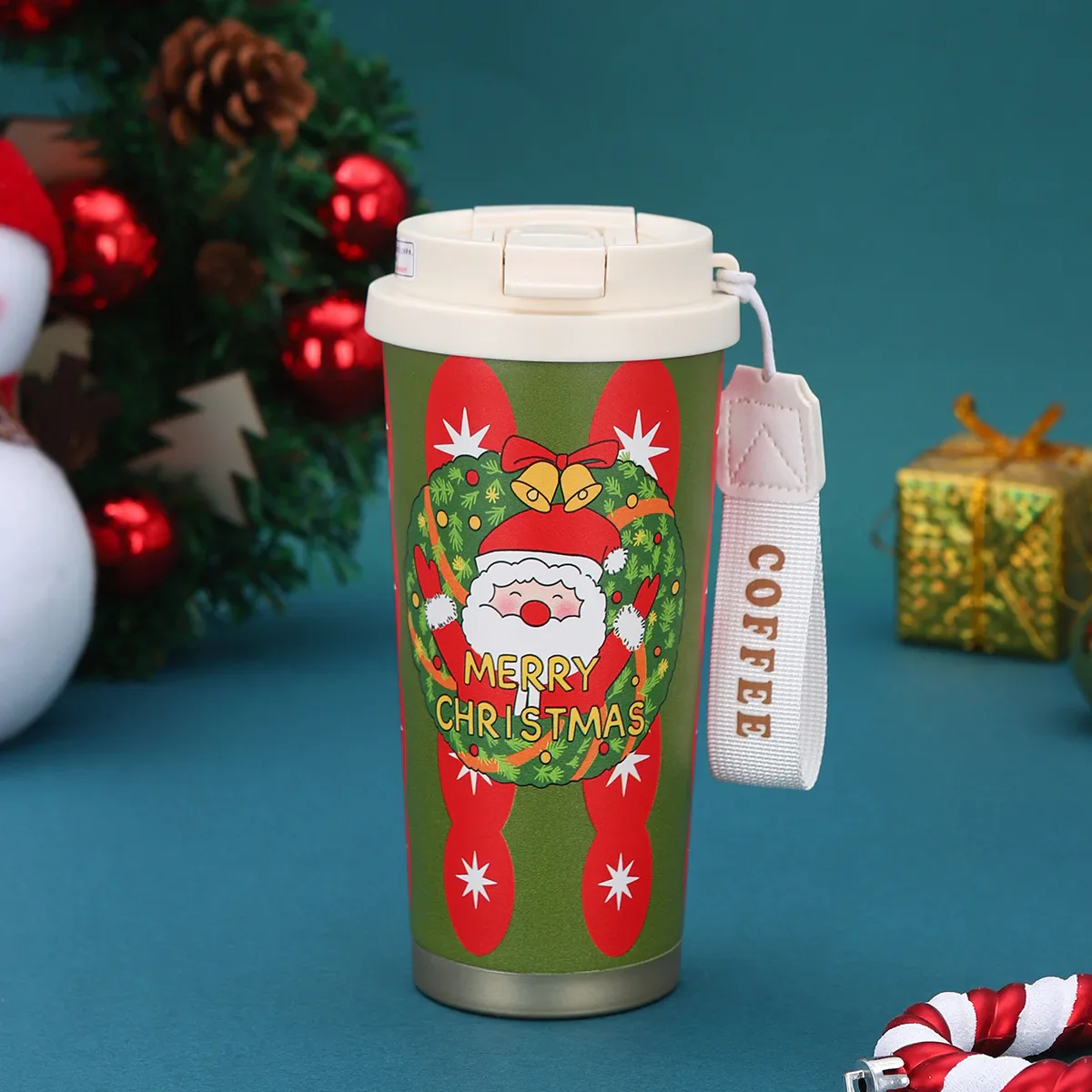 Christmas Insulated Drinking Cup – Portable Handheld Coffee & Water Bottle - Image 9