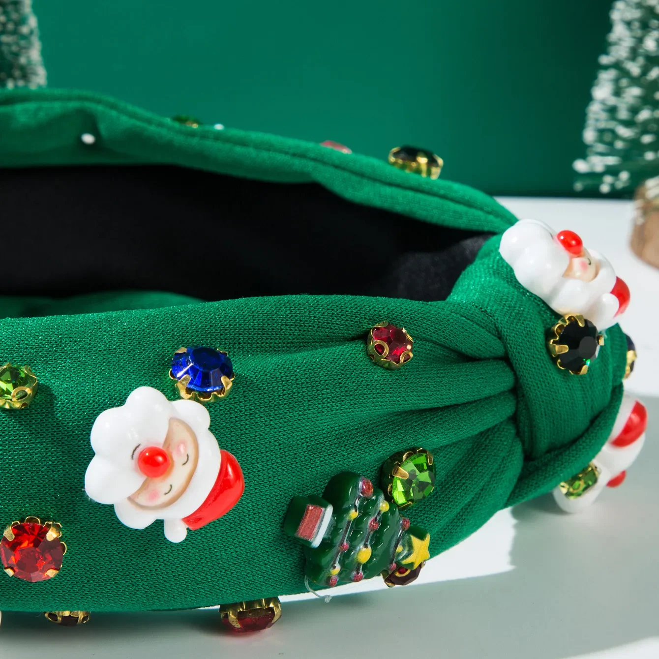 Christmas Knotted Headband with Rhinestones - Image 3